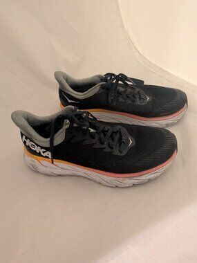 Hoka One One Clifton 7 Women's 8.5 Black Orange Running Walking Gym Shoes